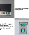 Heavy Duty Digital Forced Air Convection Drying Oven With Slick PID Temp Control And Reliable Rotary Hot Air Circulation control panel with temperature settings.