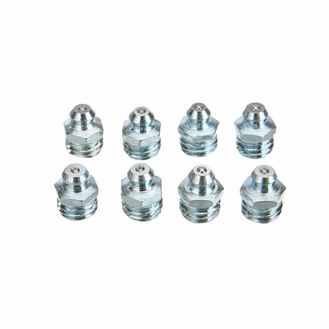 110 Pc Grease Nipple Set M6 M8 M10 Conical Straight Angled Zerk Fittings For Machinery And Vehicles, close-up of fittings