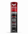 TRIAX Spheron heavy-duty grease can, front view, red and black, 14 oz, NLGI-2 lithium complex