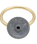 Back view of Matte Gold Round Ring Cabinet Drawer Pulls Set Of 12 Zinc Alloy Single Hole Knobs for furniture installation.