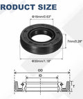 Oil Seal 16x30x7mm TC Nitrile Rubber Double Lip Seal With Hook Kit And Spring For Mechanical Auto Bearing Shaft 2 Pack Black size diagram