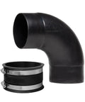 4 Inch 90 Degree Elbow Dust Hose Connector With Flexible Cuff And Steel Clamps Rubber Cuff Coupler For Woodworking Dust Collection Fittings And Dust Collector Accessories
