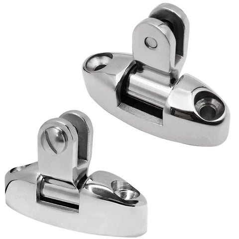 Heavy Duty 316 Stainless Steel Bimini Top Swivel Deck Hinge With 180 Degree Adjustable Quick Release Side Mount Hardware view showing dual hinges.