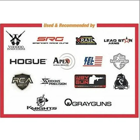 Logos of companies endorsing Beefed Up Heavy Duty Grease For Grease Guns 1 Oz Tubes Pack Of 4 Keeps Metal Parts Moving Smoothly And Reduces Friction, Durable Lubricant For Tools And Auto Projects, Ideal For DIY And Pros.