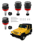 4 Piece Ball Joint Kit For 1984 To 2006 Jeep Cherokee XJ MJ Grand Cherokee ZJ Wrangler YJ TJ LJ Rubicon And Unlimited Models Trail Ready Front Suspension Upgrade With Heavy Duty Durable Ball Joints, set with Jeep