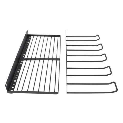 Heavy Duty Wall Mount Power Tool Organizer Rack With Drill Charging Station For A Clutter Free Garage parts showing solid steel construction.