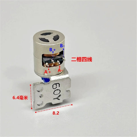 Precision Machined 6mm Stroke Linear Actuator Stepper Motor Featuring Hella Smooth Screw Slide Design With 2 Phase 4 Wire Build And 25 Ohm Coil Rating For Rock Solid Pump Assembly Drives close-up view with labeled connections.