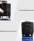 TIAWOLT 16-inch underseat luggage with wheels and TSA lock; black, stacked with blue carry-on (two suitcases).