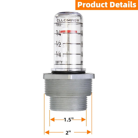 Diesel And Oil Tank Level Gauge For Vertical Tanks Depth 42 To 44 Inches With Float Level Sensor, 1-1/2 In And 2 In NPT Male Threads