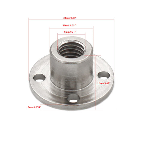 4Pcs M8 Flange Coupling Connector Threaded Shaft Gear Motor Flange Nut For DIY Projects And Shaft Guide Support Durable 45 Steel Construction Heat And Electroplated For Stability And Easy Installation