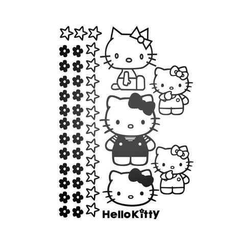 Cute Kids Room Removable Wall Decal Sticker Art 7x9 Inch Vinyl Peel And Stick featuring kitty design and star accents.