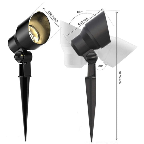 6 Watt LED Flood Lights 8 Pack Outdoor Landscape Lighting Waterproof Spotlight For Driveways, Yards, And Gardens, size dimensions