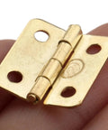 10 Pack Gold Kitchen Cabinet Door Hinges 4 Holes Drawer Hinges for Jewelry Boxes Furniture Fittings 18x16mm Durable Metal Mounting Hardware
