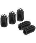 10 Pack M6 Hex Socket Ball Plungers High Carbon Steel Spring Loaded Thumb Knobs For Pneumatic And Lube Rigs, four dark finish plungers.