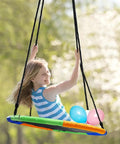 40 Inch Saucer Tree Swing With Large Rope Swing Seat And Platform For Kids And Friends Outdoor Backyard Swing Set Includes Bonus Carabiner