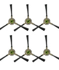 Six Pack Replacement Side Brushes For K2 K2P K3 K4 K5 K7 K8 Robotic Vacuum Cleaners, Durable Black Bristles, Easy Snap In