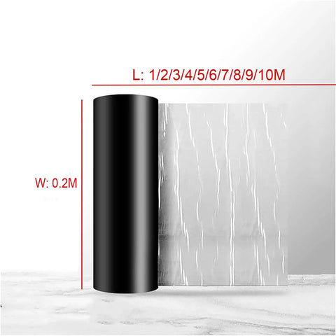 Top Shelf Heavy Duty Self Adhesive Asphalt Roofing Tape No Sweat Waterproof Underlayment Roll displayed with dimensions showing 1-10m lengths.