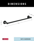 Matte Black Towel Rack 24 Inch For Bathroom And Kitchen Built To Last No Sweat Drying Bar dimensions diagram with measurements