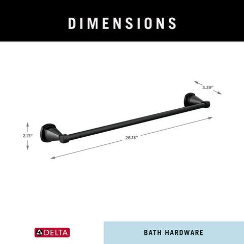 Matte Black Towel Rack 24 Inch For Bathroom And Kitchen Built To Last No Sweat Drying Bar dimensions diagram with measurements