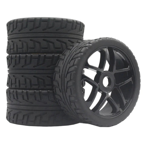Racing Rubber Tyres And Hex Wheels For 1/8 Scale RC Buggy Cars, Grippy Beadlock Style Setup, Durable Multi Material Build, Slip Free Starts