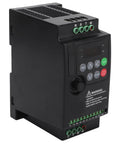 Rock Solid One Point Five KW Variable Frequency Drive For 380 Volt Three Phase Motor With Auto Voltage To Keep Speed Smooth As Butter On Pumps And Lathes Plus Heavy Duty Industrial Build For Tough Shop Grinds And Easy Setup Now, black VFD with display and terminals
