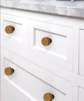 Rustic Antique Brass Drawer Pulls And Cabinet Knobs 2 Pack Solid Zinc Handles on white kitchen cabinets.