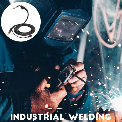 Welder using a 15 Foot MIG Welding Gun Stinger For Lincoln Magnum 100L K530-6 Replacement Torch in action.