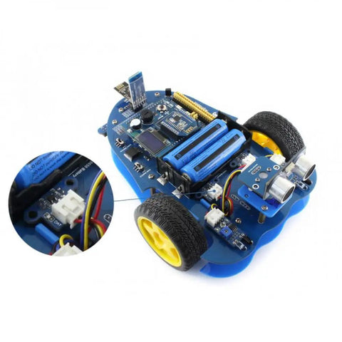 Robotic car with mounted Photo Interrupter Sensor Module For Precise Speed Measurement And Counting, Infrared Detection With Schmitt Trigger, Reliable Digital Output For Arduino, Microcontrollers, And DIY IoT Electronics Projects.