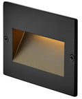 12V Integrated LED Horizontal Step Light With Recessed Mount, Etched Glass, Satin Black Finish, ADA Compliant Outdoor Stair And Deck Lighting, Aluminum Housing With Wiring Kit Included