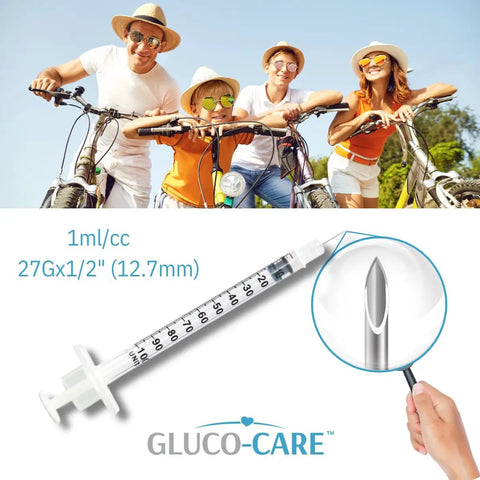 One Milliliter Insulin Syringe With 27 Gauge Half Inch Needle And Orange Cap 100 Count Pack For One Hand Operation Clear Easy To Read Scale Leak Proof Single Use Medical Syringe For Precise Dosing, 1 mL syringe with 27G 1/2 in needle