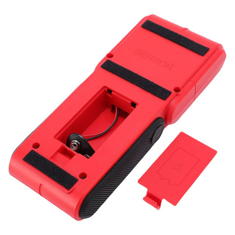 FTVOGUE Wall Stud Finder with Metal Wood AC Wire Detection, Handheld red body showing the sensor area and battery compartment.