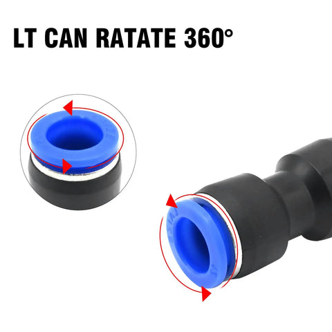 Close-up of 360° rotating feature on 50 Pieces Quick Connect Air Hose Fittings For 4mm 6mm 8mm 10mm 12mm Tubing