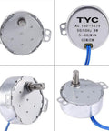 Four views of Two Pack Synchronous AC Motor 50 60 Hz 100 To 127 Volt 4 Watt 5 To 6 RPM CCW And CW for projects and displays