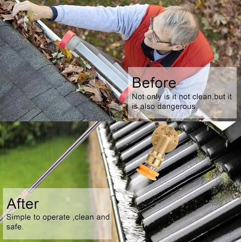 Pressure washer gutter cleaner attachment with 1/4" quick-connect, 240° pivot, 7-angle nozzle, 4500 PSI (Amazon)