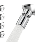 Four Mode Chrome Faucet Aerator delivering smooth as butter water flow with splash-free performance for kitchen routine.
