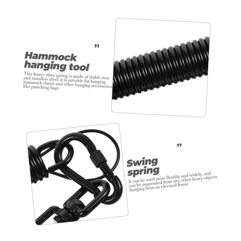 Heavy Duty Porch Swing Spring Kit With 700 Lb Capacity, Hammock Hanging Hardware Set, Black spring and carabiners design