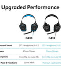 Comparison of Wired Gaming Headset With 7.1 Surround Sound And DTS Headphone:X 2.0 for PC Gaming, Flip To Mute Microphone in Black and Blue.