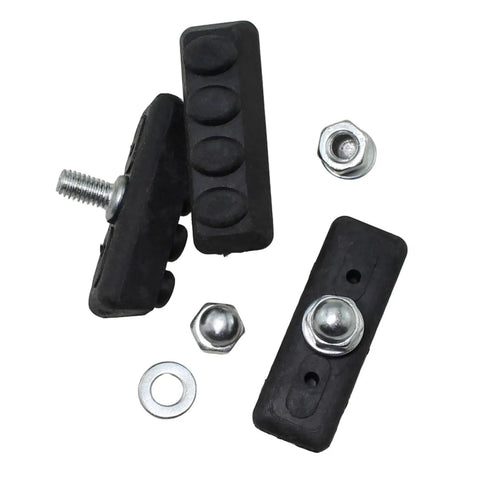 Eight Pack Bicycle Black Rubber Brake Pads 45mm For Road Bike C Type Braking System Durable Quiet Wet Weather Performance With Rim Protection Against Sand Dirt And Stones