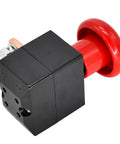 Red Mushroom Head Emergency Stop Switch ED250B-1 ZJK-250 For 96V 250A Albright Electric Stacker Forklift E-Stop button side view.