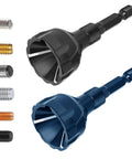 Hakkin 2-pack hex-shank deburring external chamfer tools with carbide blades, black and blue