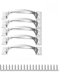 Stainless Steel Furniture Handles Set for Cabinets and Drawers, Vintage Style Door Pulls for Wardrobe and Garage Cabinets, 5 Pack