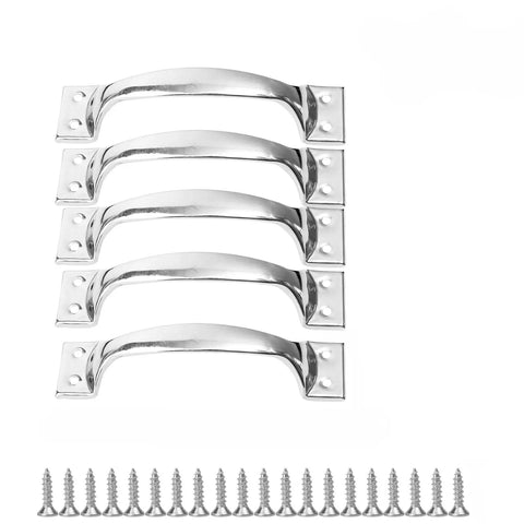 Stainless Steel Furniture Handles Set for Cabinets and Drawers, Vintage Style Door Pulls for Wardrobe and Garage Cabinets, 5 Pack