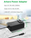 5V 4A Power Supply Adapter 20W AC DC Charger 100V 240V Input To DC 5V 4A Output with plug and specifications