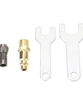 Heavy Duty Pneumatic Right Angle Die Grinder With Adjustable Speed Up To 20000 Rpm tools, including brass fitting and wrenches.