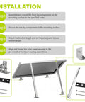 Installation guide for Adjustable Solar Panel Tilt Mount Brackets For RVs And Roofs 15 To 30 Degree Tilt Fits Most Standard Panels.