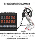 Rock Solid Rolling Wheel Length Measuring Tool With HD Digital Display showing measuring wheel and digital display for precision up to 999999 yards or meters.