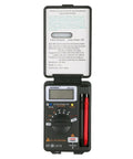 Pocket Digital Multimeter Handy Little DMM for AC DC Measurements, Frequency Tester, open view with display and probes