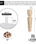 18 Inch Solid Wood Furniture Legs Set Of 4 With Carved Geometric Design Unfinished Bun Feet Includes Mounting Plate And Screws