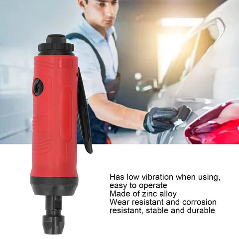 Smooth Operator 18000Rpm Air Die Grinder Pneumatic Grinding Machine With Muffler and ergonomic red grip for easy metal polishing.