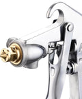 Close-up of Heavy Duty Adjustable Pneumatic Paint Sprayer Built Like A Beast with metal nozzle for precise automotive use.
